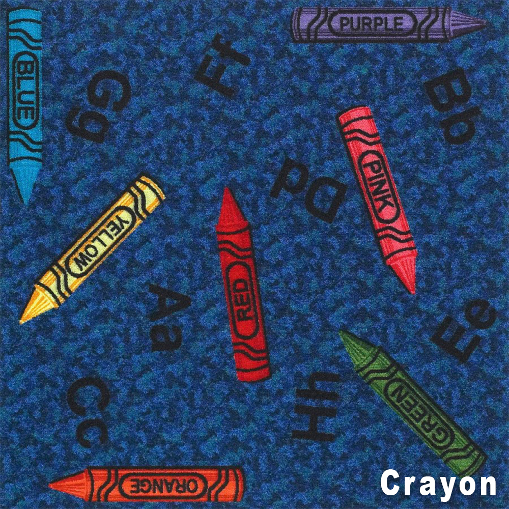 Kids Carpet Tiles 1x1 meter Crayon Install