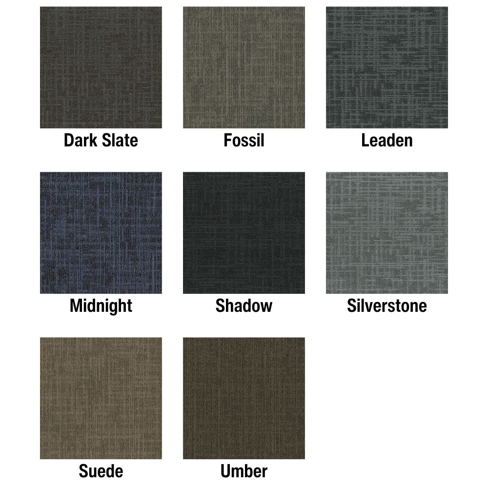 Outer Banks Commercial Carpet Tile .32 Inch x 50x50 cm per Tile all colors