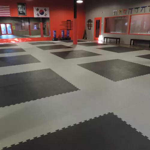 Karate Mats showing black and gray studio floors