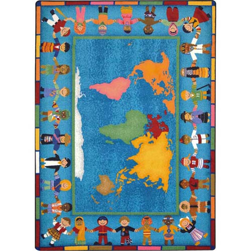 Hands Around The World 5 Ft 4 In X 7 8 Kids Rug Hands Around The World 5 Feet 4 Inches X 7 8 Rectangle