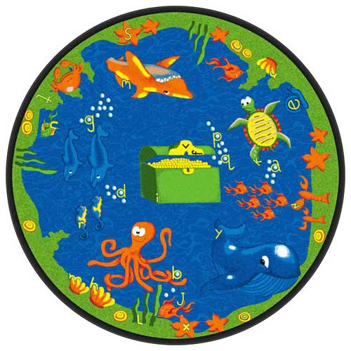 Sea Hunt Kids Rug 6 Feet Round - 6 Foot Round Rug Blue Sea Hunt Kids Rug 6 Feet Round - 6 Foot Round Rug Blue