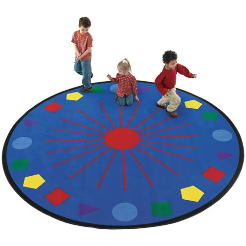 Fun Shapes Galore Kids Rug 8 Ft Round, 8 Foot Round Rugs