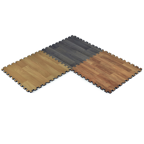 Wood grain interlocking foam tiles