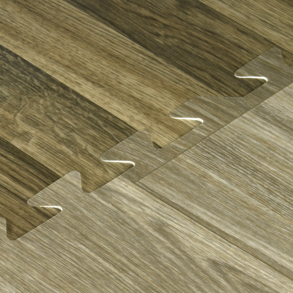 wood grain rubber like feel flooring tiles
