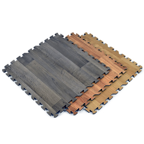 Wood Grain Foam Floor Tiles for Cabins