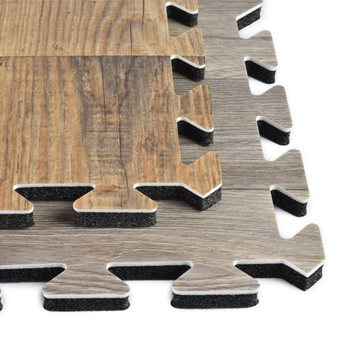 Wood Grain Vinyl Topped Foam Puzzle Tiles