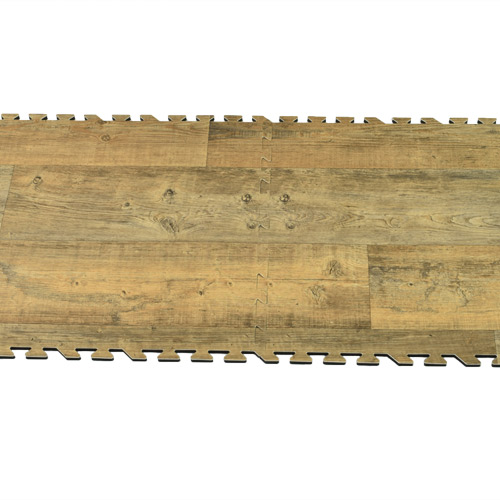 Wood Grain Foam Floor Tiles for Basement Rooms
