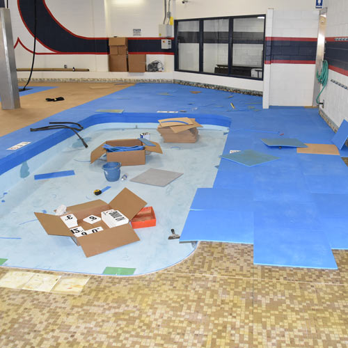 Soft Foam rubber blend pool tiles safety rated for preschoolers, kids and adults