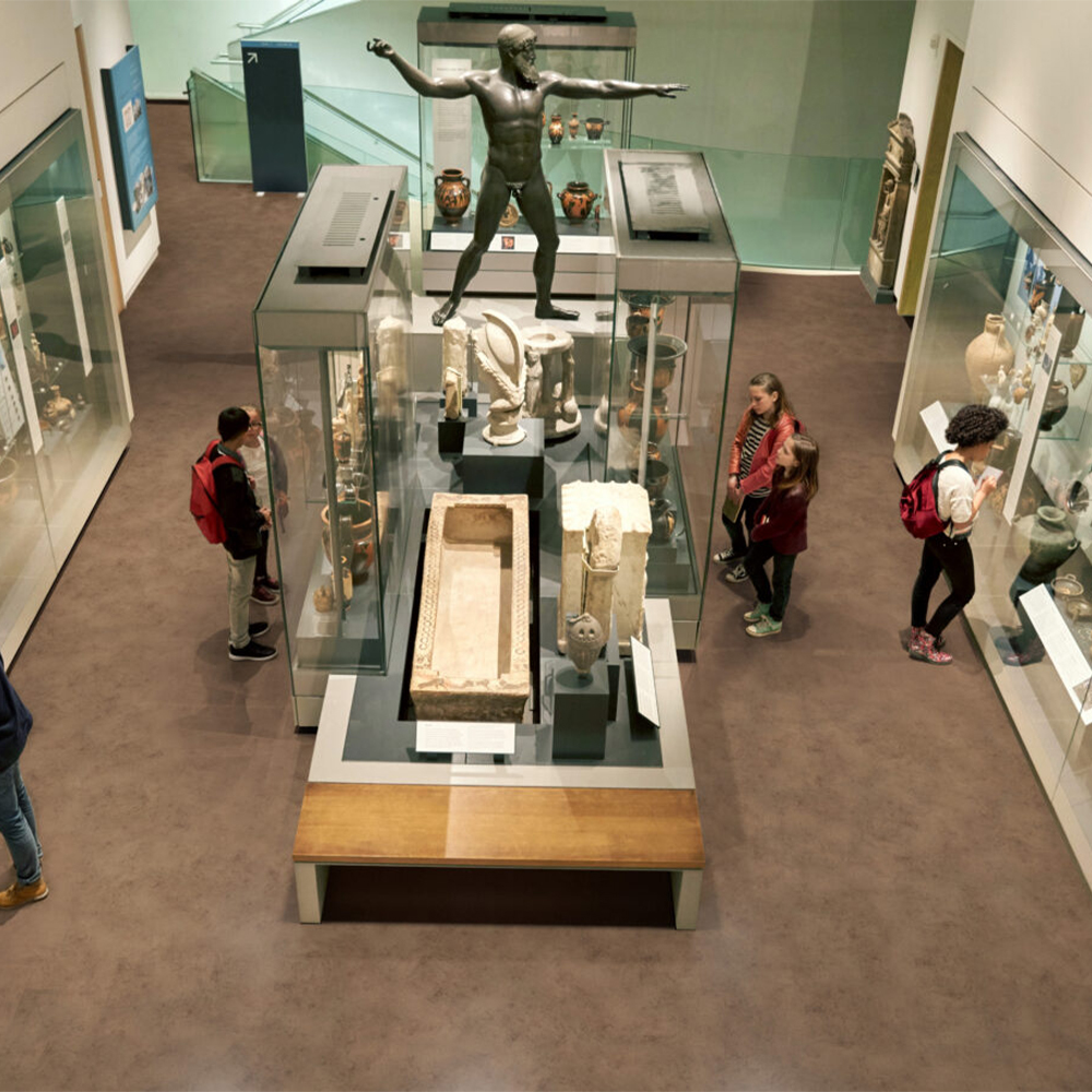 Golden Topaz LonBeton Topseal Commerical Vinyl Roll 6x60 Ft. installed in a museum