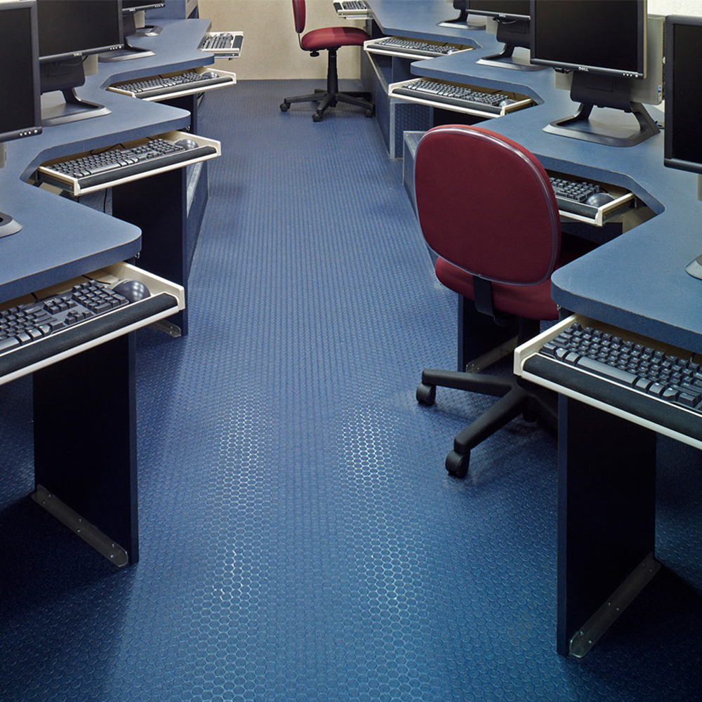 LonCoin II Flecks Commercial Vinyl Rolls 6x60 Ft. in Sapphire office install