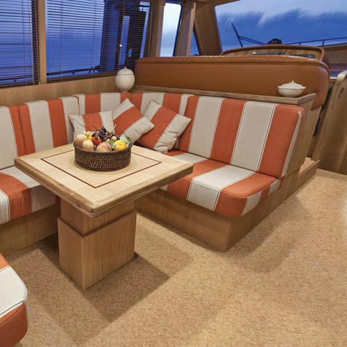 faux stone look vinyl flooring in a boat