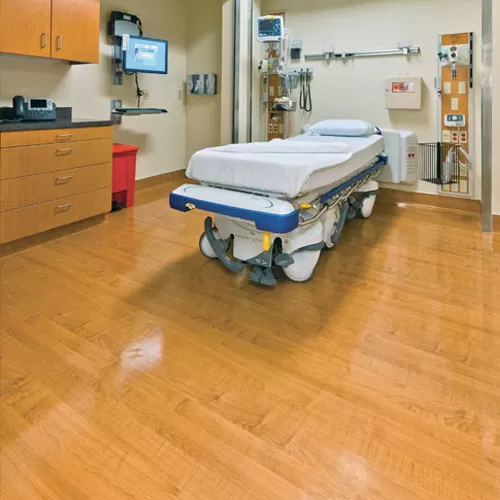 Wood Grain Natural Sheet Vinyl Flooring Roll with Topseal Hospital Room