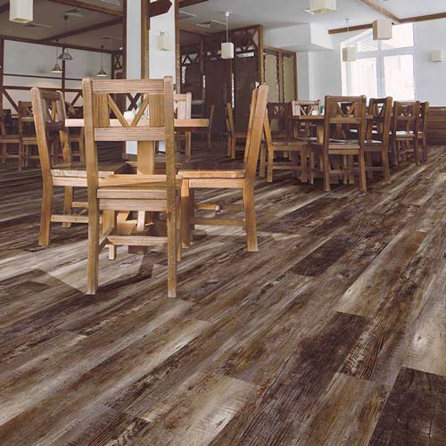 dark rich wood flooring retaurant