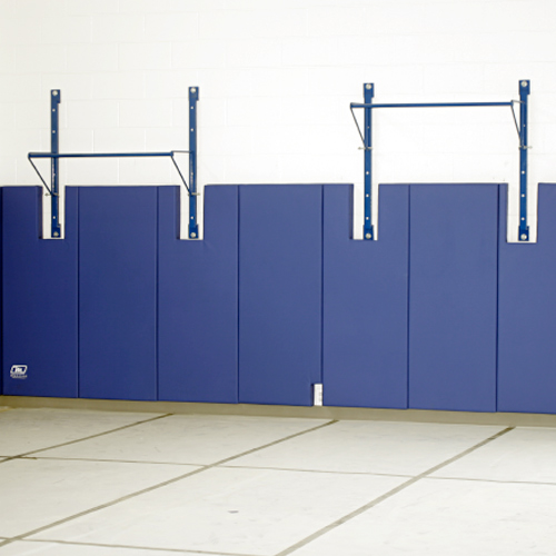 Gym Wall Padding 2x6 ft, WB LipTB wall pad cutouts.