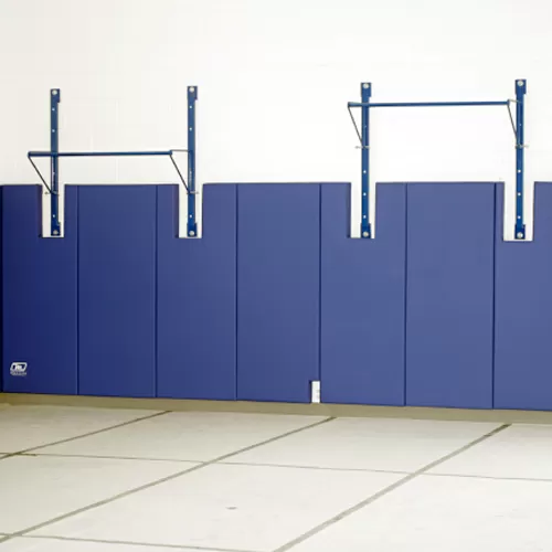Gym Wall Pads 2x5 Ft Lip Top and Bottom wall pad cutouts.