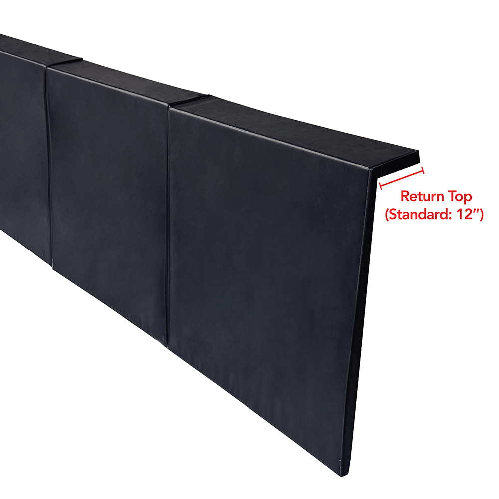 removeable stage padding with top return with text