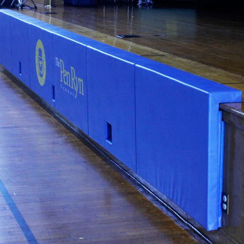 stage padding with custom logo for gymnasiums
