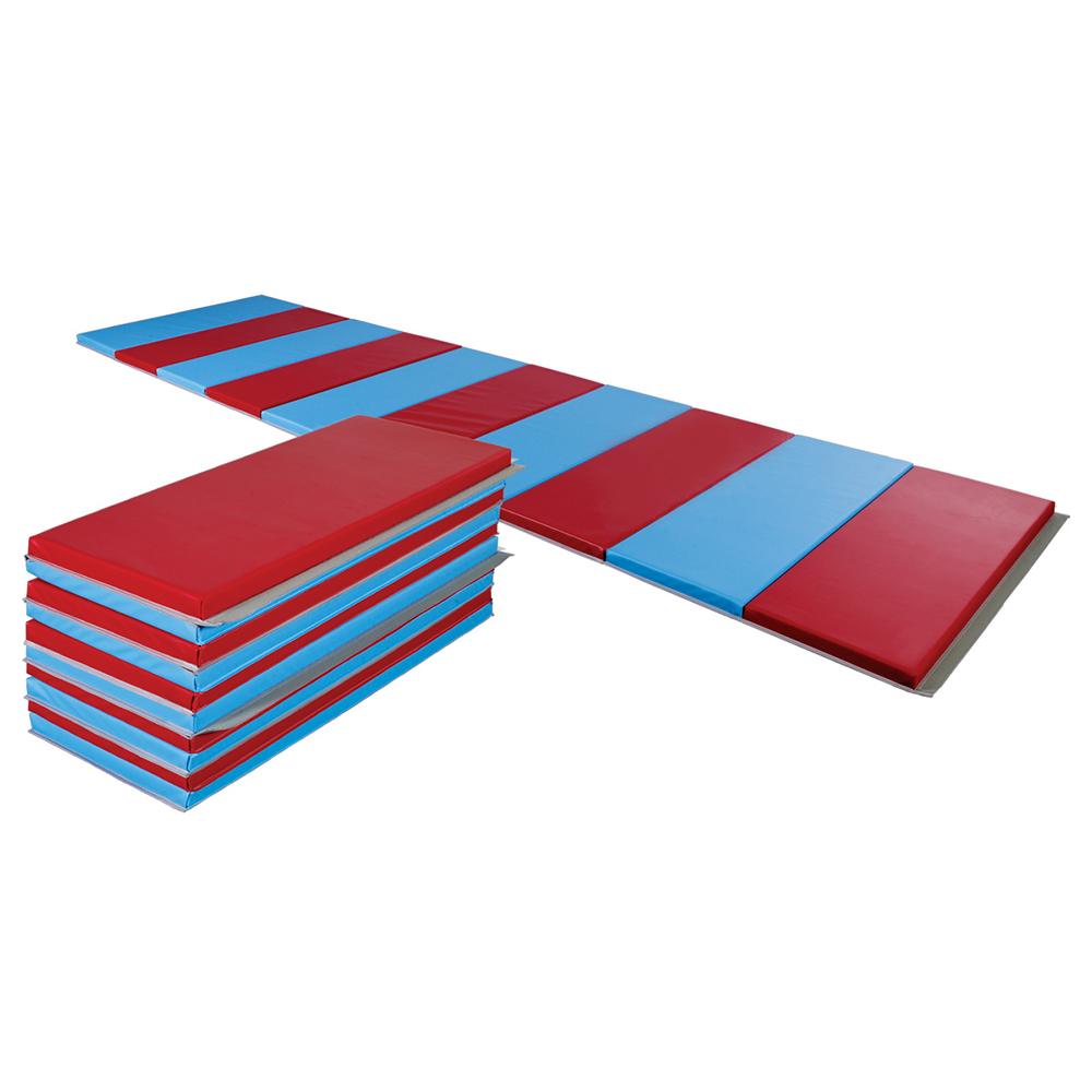 red and blue Folding Mat 6x12 ft x 2.5 inch V4 - 18 oz
