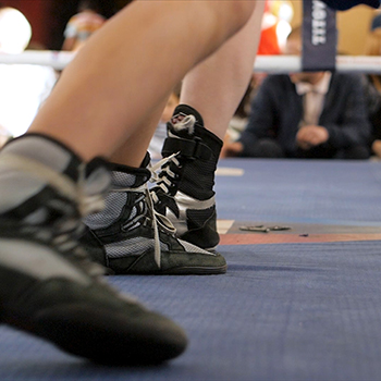 boxing shoes on mats