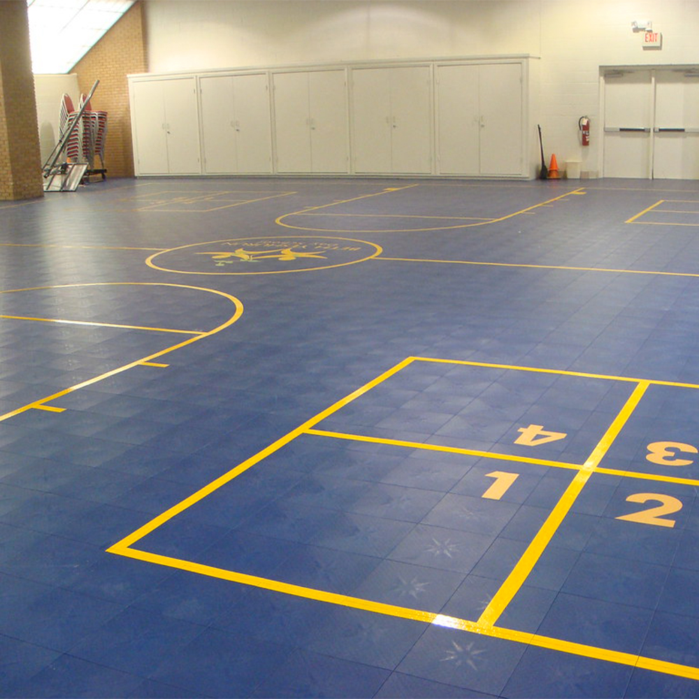 Basketball Court Floor Tiles in Gymnasium with 4 square game
