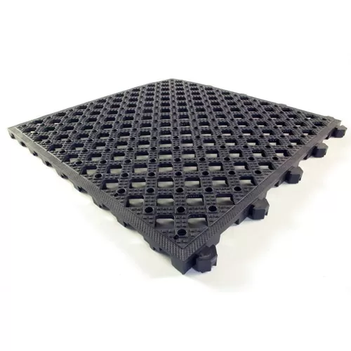 Safety Matta Perforated Black Tiles