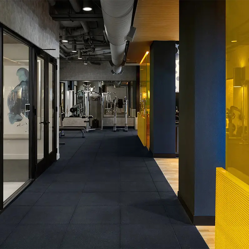 Activation Sport Standard Colors Tile 1 Inch x 2x2 Ft. Black tile in hallway