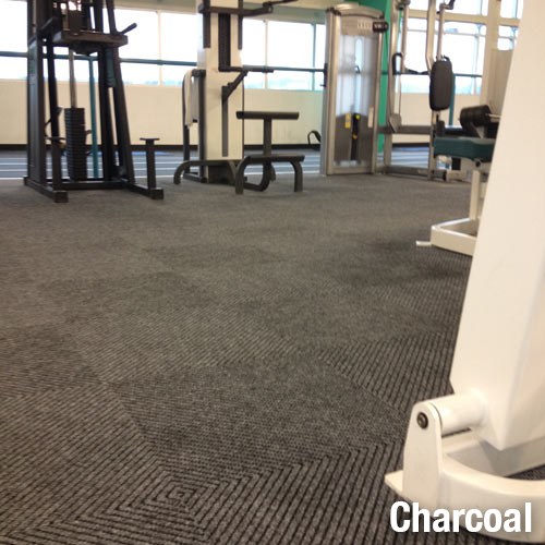 Fit Weave Heavy Duty Gym Carpet Tile in Charcoal