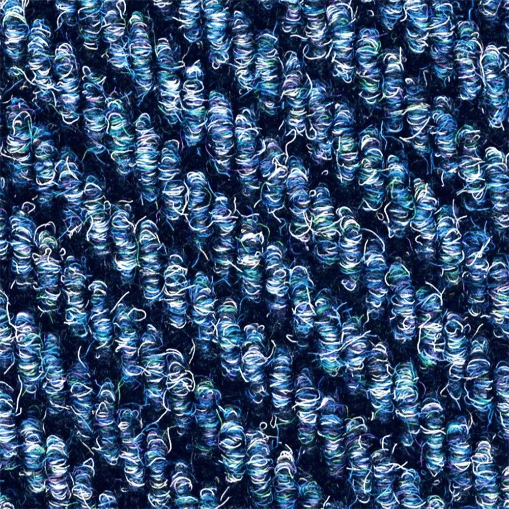 Fit Weave Heavy Duty Carpet Tile Blue close up