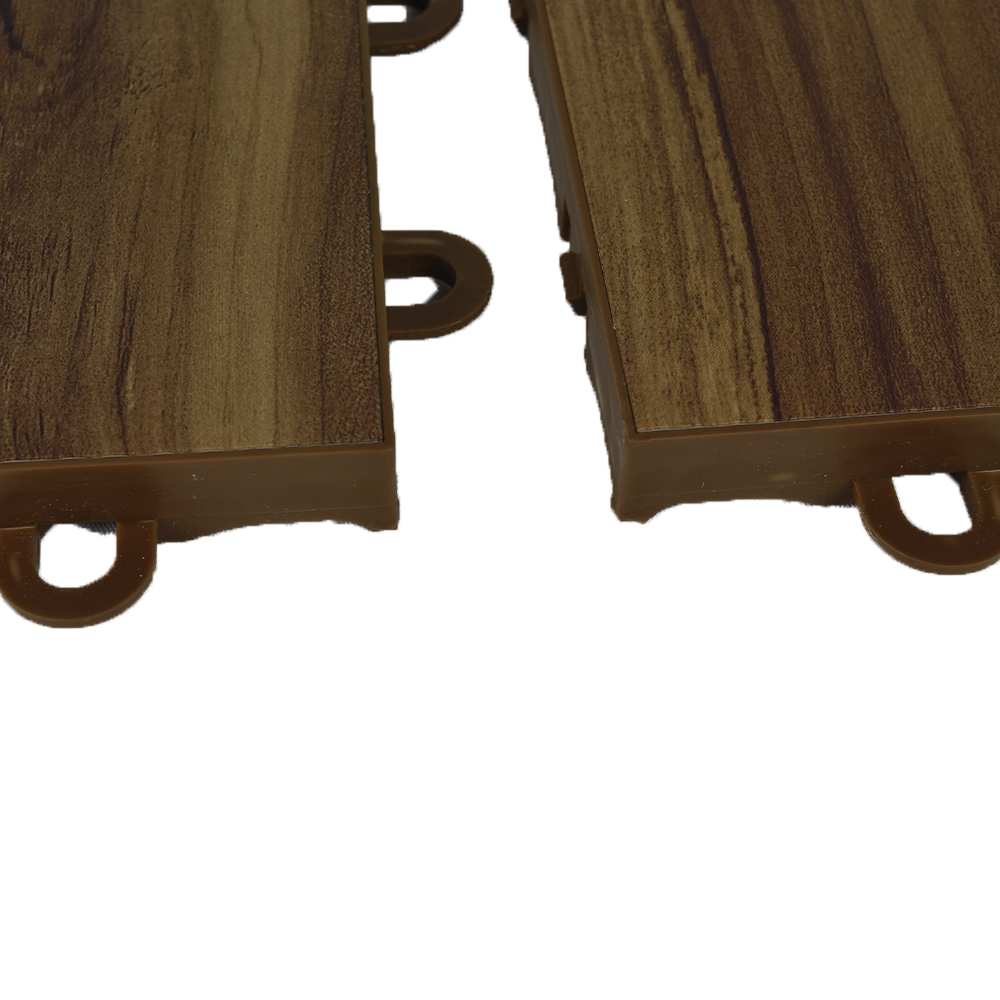 EZ Portable Dance Floor Tile Espresso Oak open interlocks