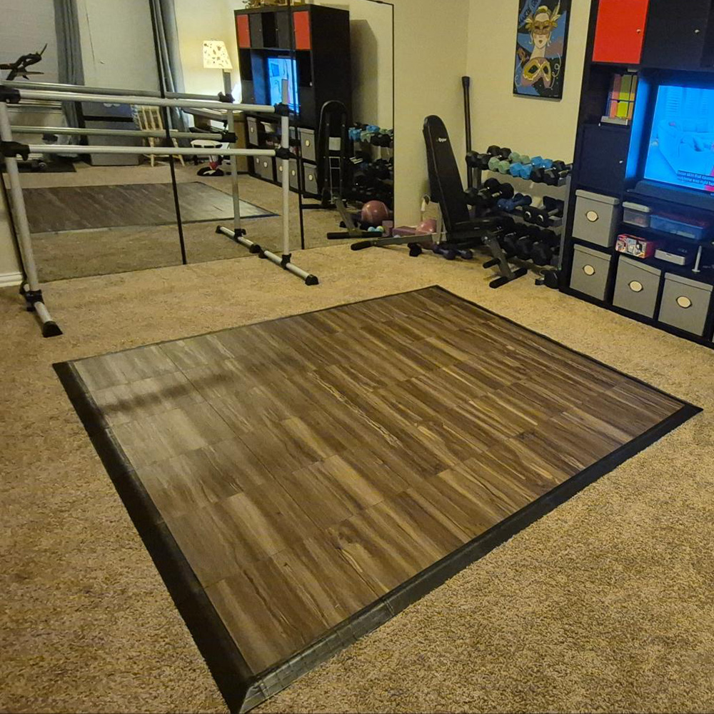 Espresso Oak Tap Dance Floor Kit 5/8 Inch x 6x6 Ft. home install