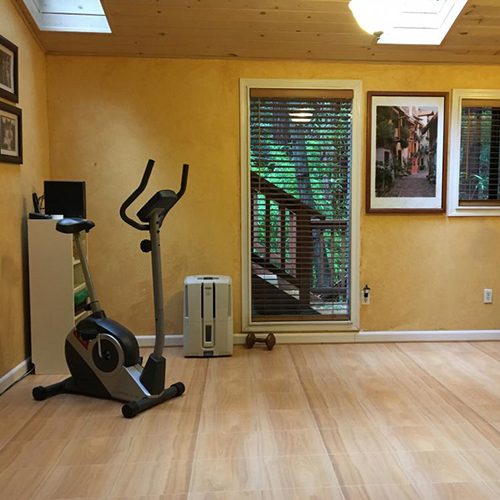 Raised Floating Floor Tile MaxTile Basement gym flooring