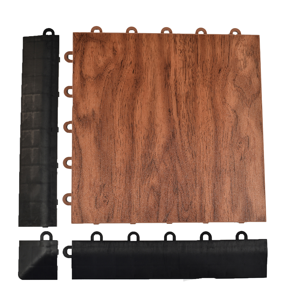 Raised Snap Together Flooring Tiles for She Shed