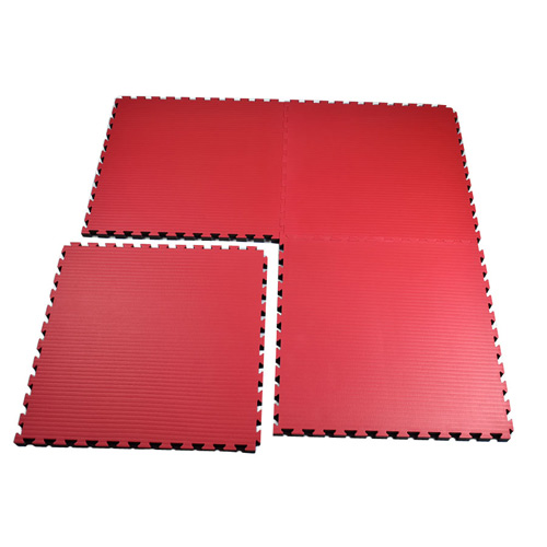 four Grappling MMA Mats in red color on white background