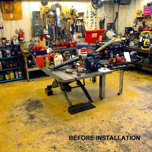 concrete workshop floor