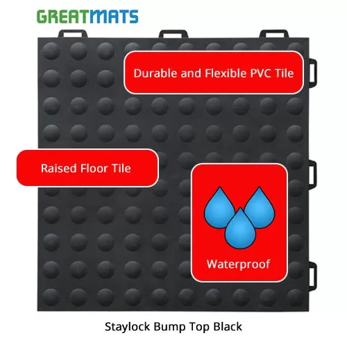 StayLock Bump Top Floor tiles Black infographic