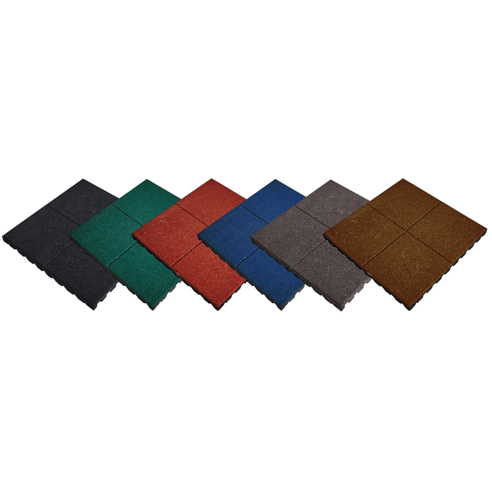 Color Stack StrongPlay Playground Tiles 1.75 Inch x 2x2 Ft. Black, Green, Red, Blue, Gray, Brown