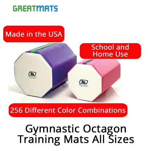 Octagon shaped mats help with learning back walkovers