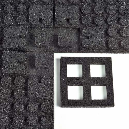 UltraTile Rubber Weight Room Floor Tile Team Colors bottom of tile