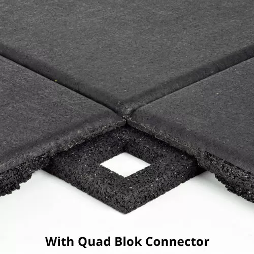 interlocking rubber floor tiles with quad blok connector