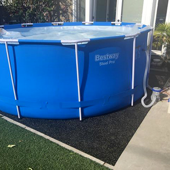 rubber mat used underneath a pool