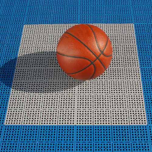 outdoor tiles for basketball courts over grass