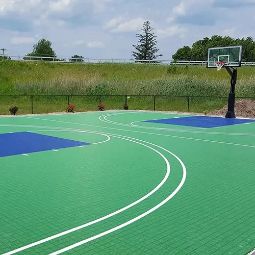 HomeCourt Sport Tile green and blue basketball