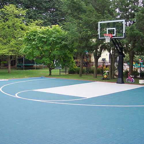 HomeCourt Sport Tile green and white basketball