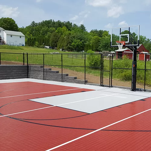 HomeCourt Sport Tile red and gray basketball
