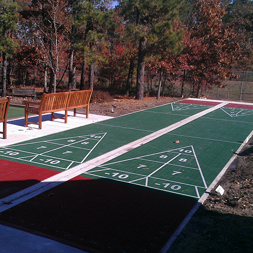 HomeCourt Sport Tiles Flooring twin shuffleboard court outdoor