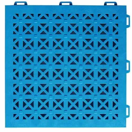 StayLock PVC Deck Tile Perforated Colors one blue tile.