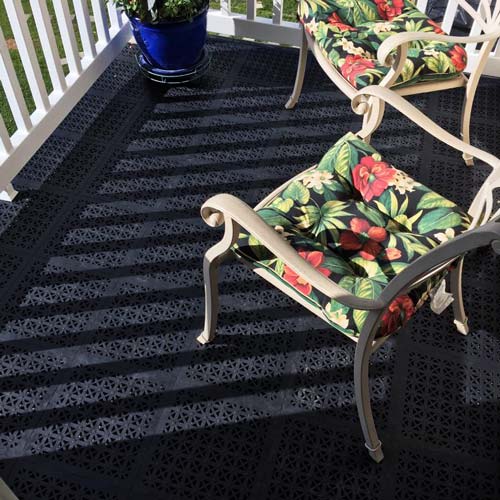 black flooring for screened in porch