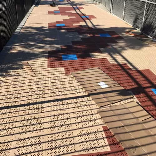 StayLock Interlocking Deck Tiles Perforated Colors Goddard School