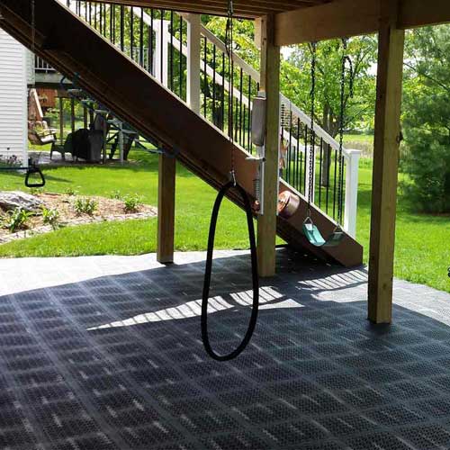 deck tiles over uneven ground