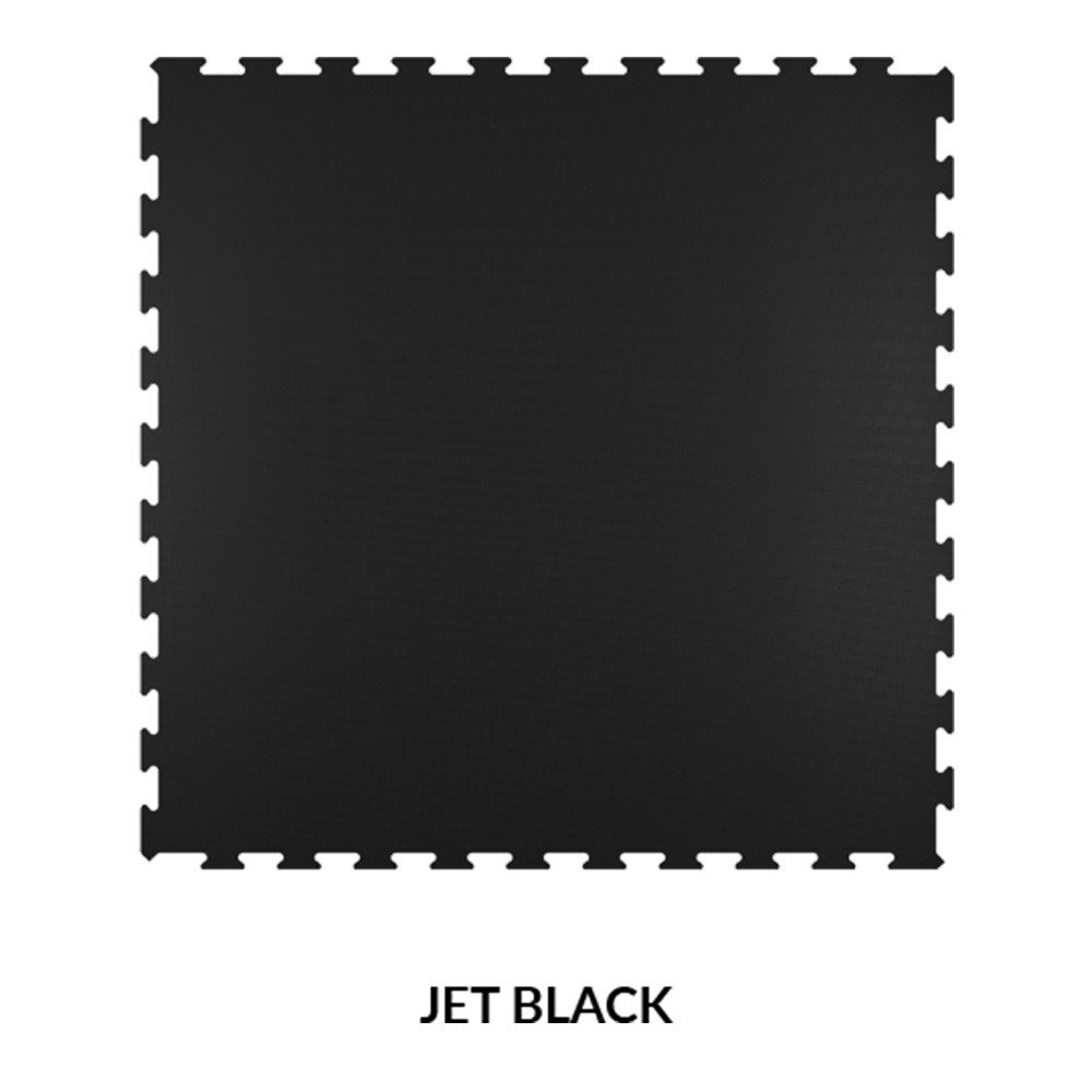 PaviGym Endurance Fitness Gym Flooring Tile 7 mm x 39.37x39.37 Inches jet black full tile
